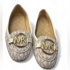 New Michael Kors Hamilton Moc Casual Flats GOLD LOGO AND ACCENT
